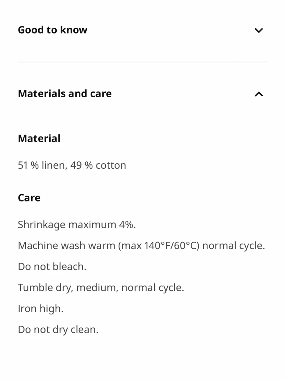 IKEA RUNDHAGTORN Beige King Duvet Cover Set